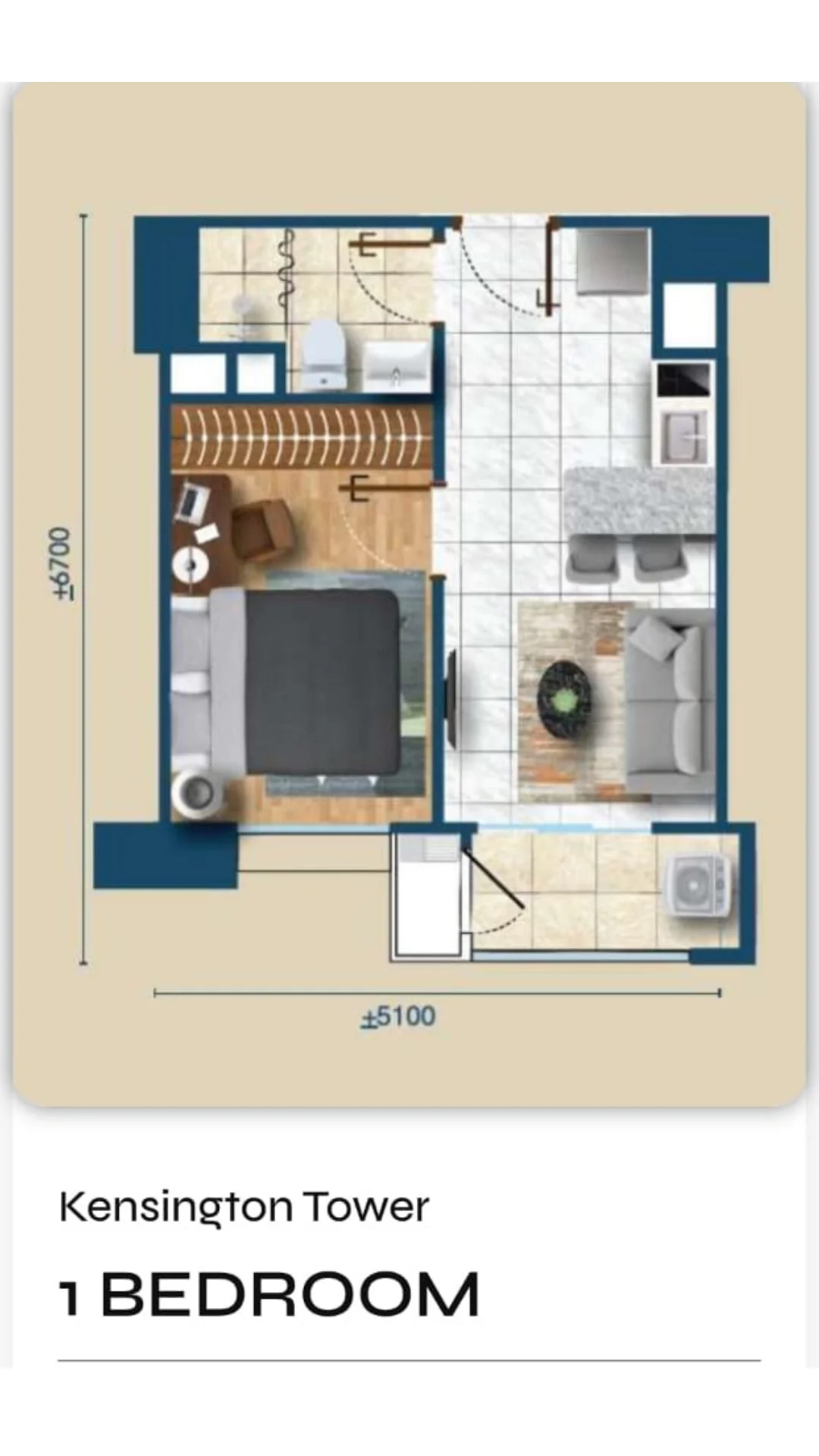 Kensington 1 Bedroom Sky House BSD+